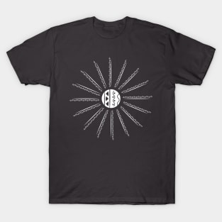 Minimal boho tribal sun design white T-Shirt